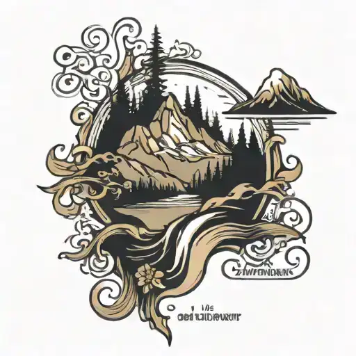 mountain scene with quote 'live as if you die tomorrow; learn as if you live forever tattoo design idea