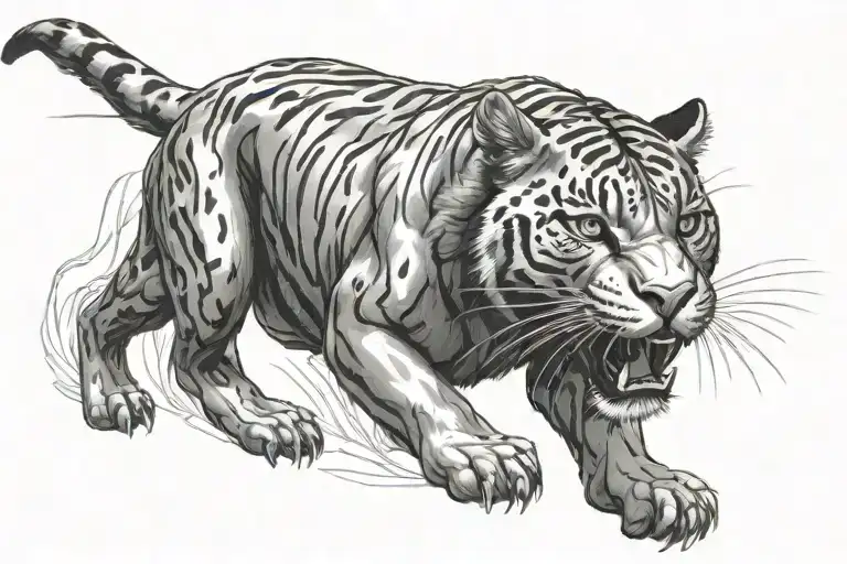 black panther prowling tiger the whole tattoo design idea