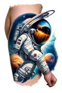 space theme inner bicep tattoo tattoo design idea
