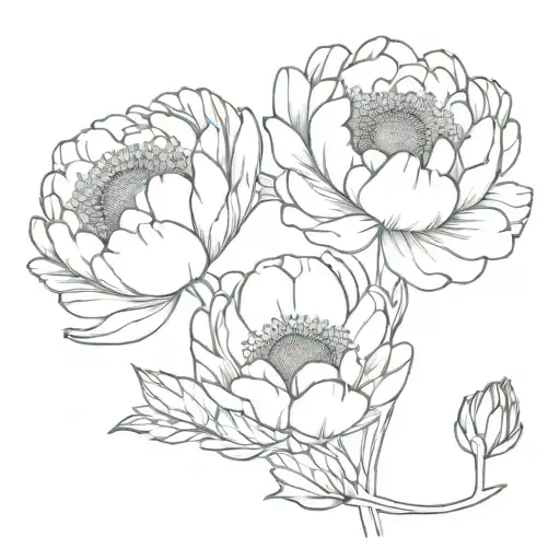 sweetpea and two chrysanthemums together  tattoo design idea