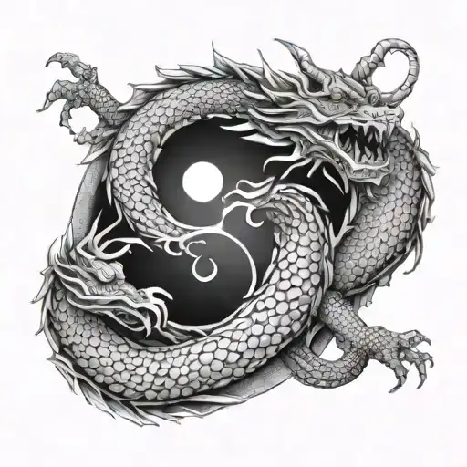 Yin Yang Dragon tattoo design idea