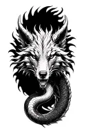 dragon wolf python separate tattoo design idea