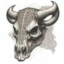 a strong bull skull tattoo design idea