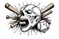 horror and baseball tattoo design idea