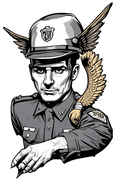 correctional officers overcome evil with good tattoo design idea