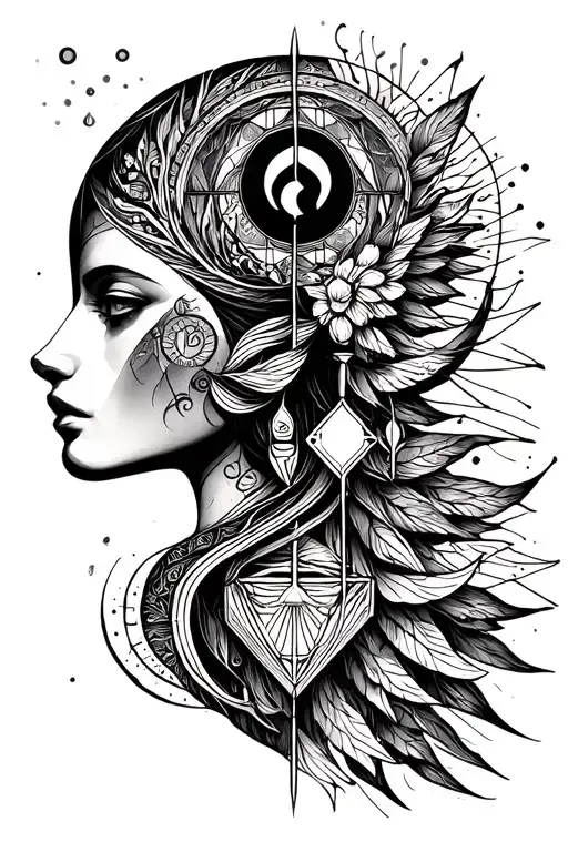 libra cancer and gemini tattoo design idea