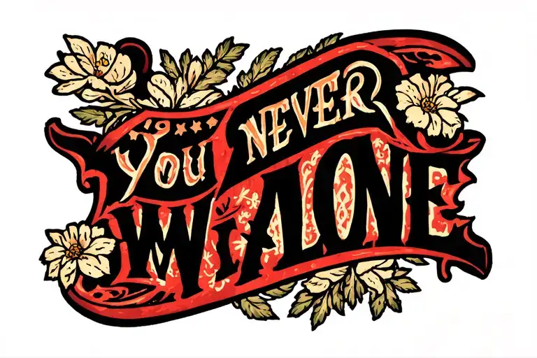 you never walk alone lettering tattoo tattoo design idea