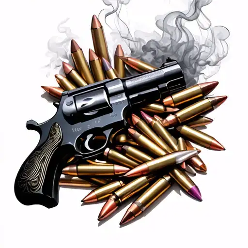 guns smoke bullets drugs incorporated into the picture tattoo design idea