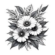 September And August Birth Flower tattoo design idea