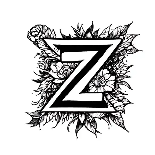 Z hidden within the design incorporating elements tattoo design idea