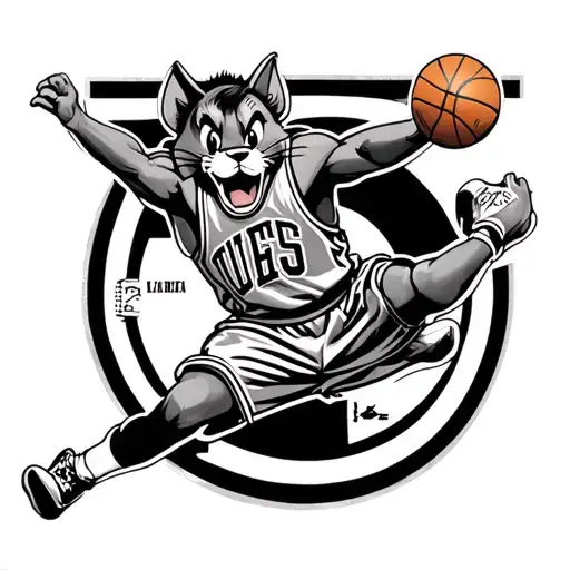 make a tattoo showing jerry from tom and jerry doing the iconic michael jordan jump logo tattoo design idea