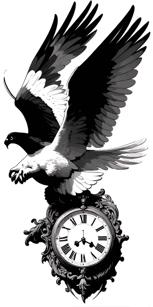 Saint Michael, Dove flying, clock face isaiah 41:10 bible verse, tattoo design idea