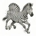a zebra running freely tattoo design idea