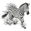 a zebra running freely tattoo design idea