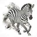 a zebra running freely tattoo design idea