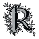 Cursive R tattoo design idea