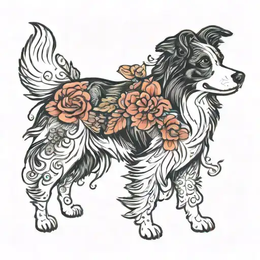 BORDER  COLLIE tattoo design idea