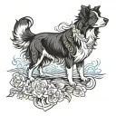 BORDER  COLLIE tattoo design idea