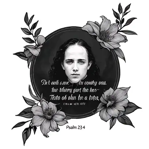 Psalm 23:4 tattoo design idea