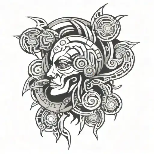 999 neotribal y2k cybersigilism tattoo design idea