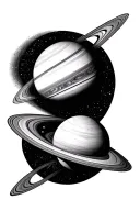 solar system planets tattoo design idea