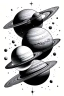 solar system planets tattoo design idea