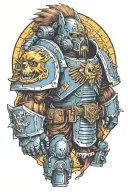 Space Wolves Warhammer 40k Space marine Terminator tattoo design idea