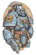 Space Wolves Warhammer 40k Space marine Terminator tattoo design idea
