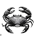 crab and roses wrapped arms around herself tattoo design idea