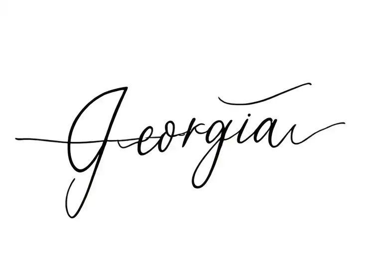 Georgia name written tattoo design idea