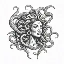 African Medusa tattoo design idea