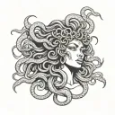 African Medusa tattoo design idea