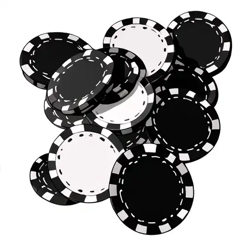 Poker chips scattered tattoo design idea