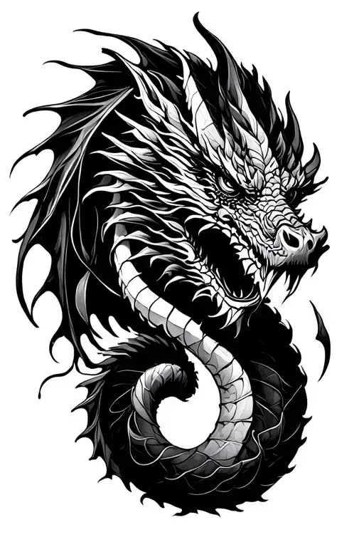 dragon wrapped tattoo design idea