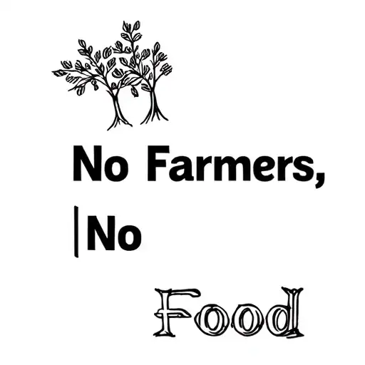 cerials with Text "No Farmers, No Food"  tattoo design idea