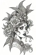 gay goth girl tarrot tattoo design idea