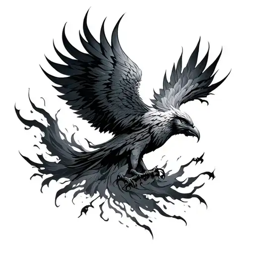 phoenix breaking free tattoo design idea