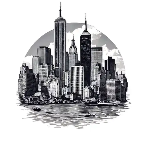 NYC Skyline with dominican heritage tribute  tattoo design idea