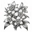 snowdrop flower daffodil flower daisy flower bouquet tattoo design idea