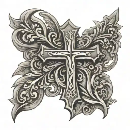 leather tooled cross tattoo tattoo design idea