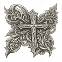leather tooled cross tattoo tattoo design idea