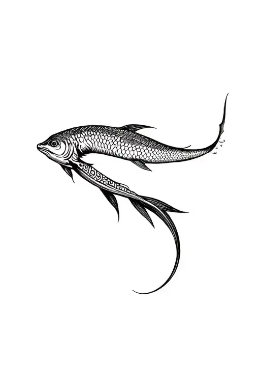 eel swimming tattoo design idea