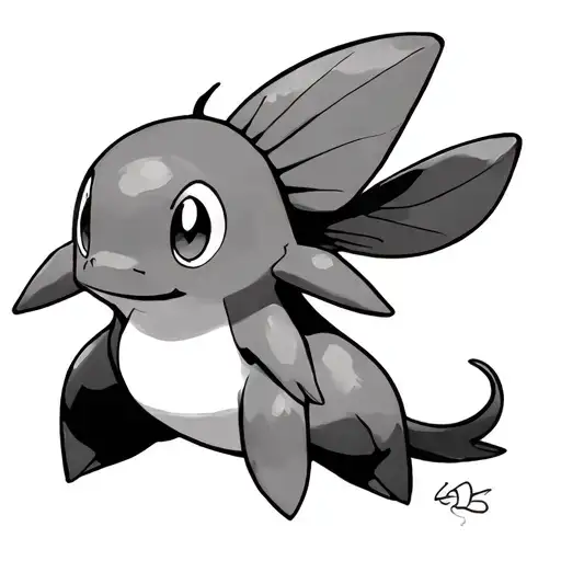 pokemon mudkip playing tattoo design idea