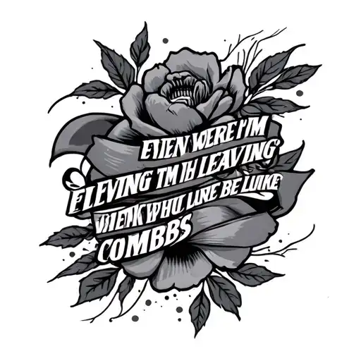 Even though I'm leaving by Luke Combs' lyrics intertwined tattoo design idea