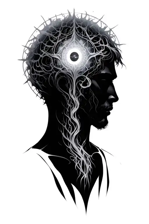 Pulsar with mans body tattoo design idea