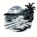 Skeleton Beach tattoo design idea