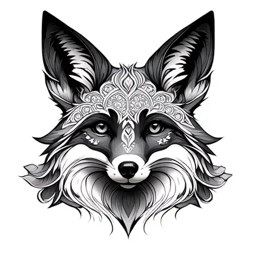 Mandala Fox tattoo design idea