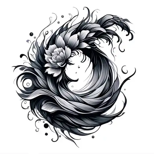 go with the flow tattoo design idea