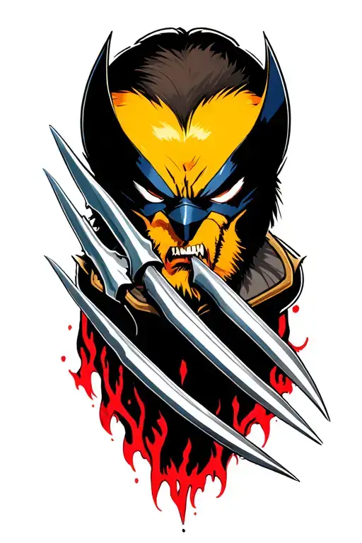 wolverine claws extended tattoo design idea