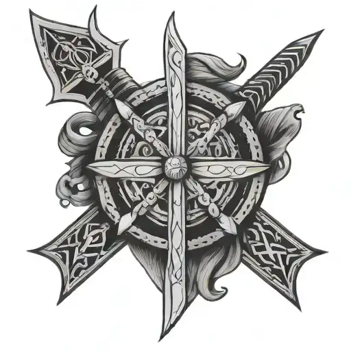 Sami Culture and knife tattoo design idea